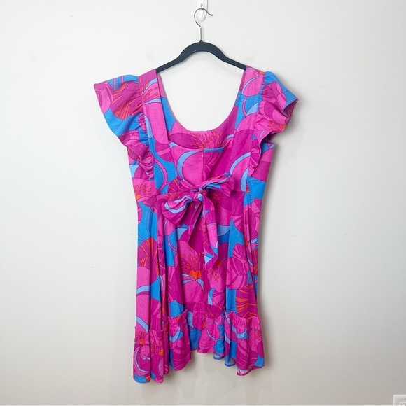 Tuckernuck Cameran Eubanks Wild Azalea Edisto Dress Pink Blue Ruffle - Picture 7 of 12